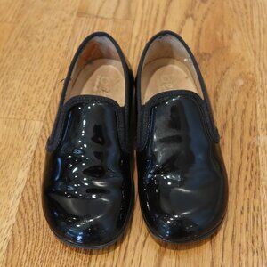 BEBERLIS boys black patent dress shoes loafers 24 slip on classic elegant spain